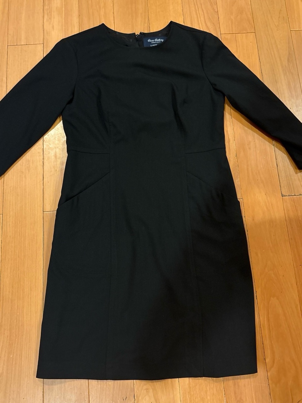 Lands end Black Long-Sleeve Sheath Dress